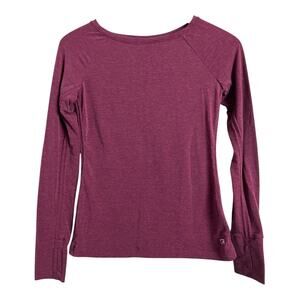 Gap Gapfit Athletic T-Shirt Tee Shirt Casual Burgundy XXS Athleisure Long Sleeve